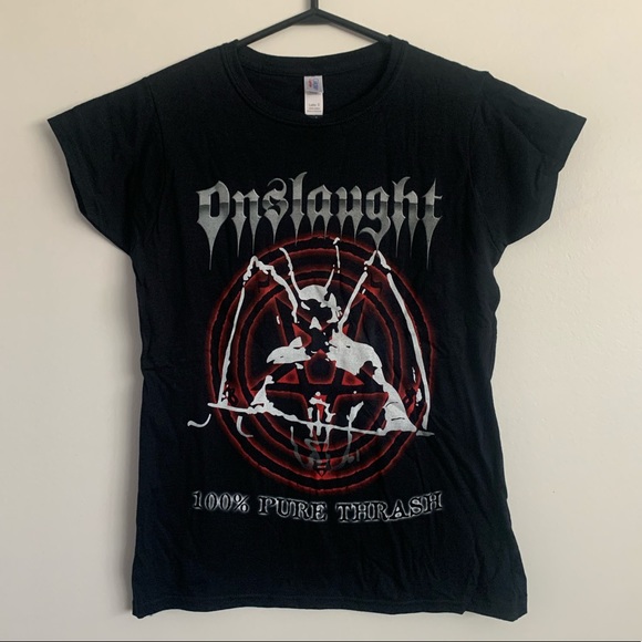 NWOT Onslaught Band fitted tee - Picture 1 of 4